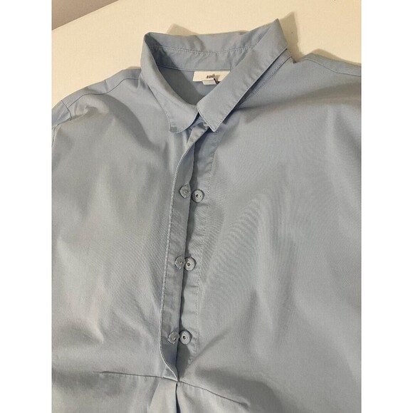 J Jill Light Blue Dipped Hem Popover Tunic Office Top Wear Stretch Size Large - Picture 7 of 10